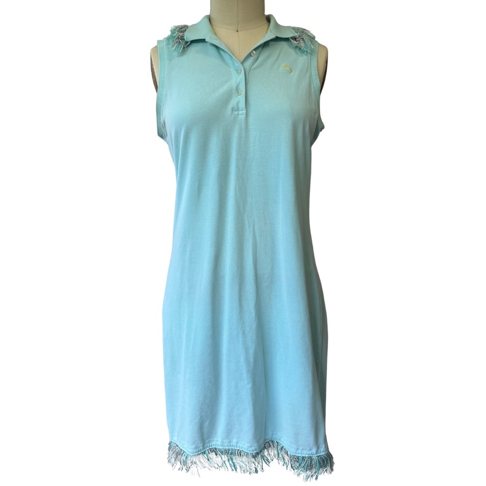 Tommy Bahama Light Blue Polo Dress w/ Fringe Detail size Medium